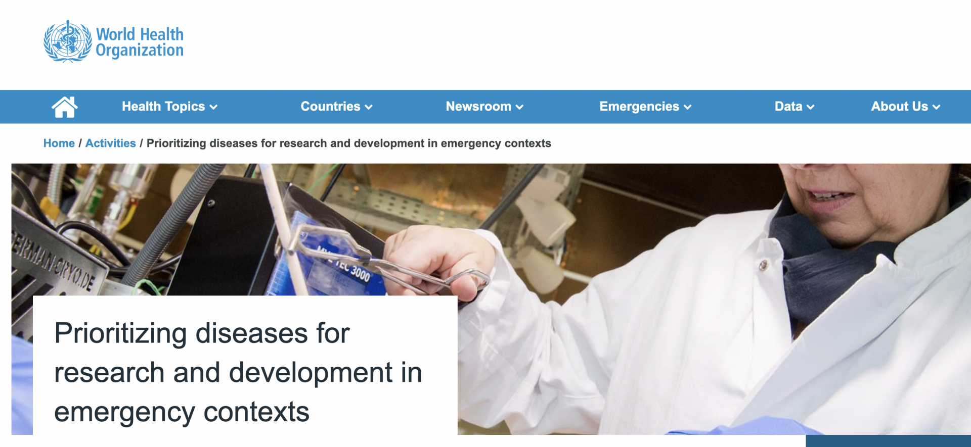 Prioritizing diseases for research and development in emergency contexts