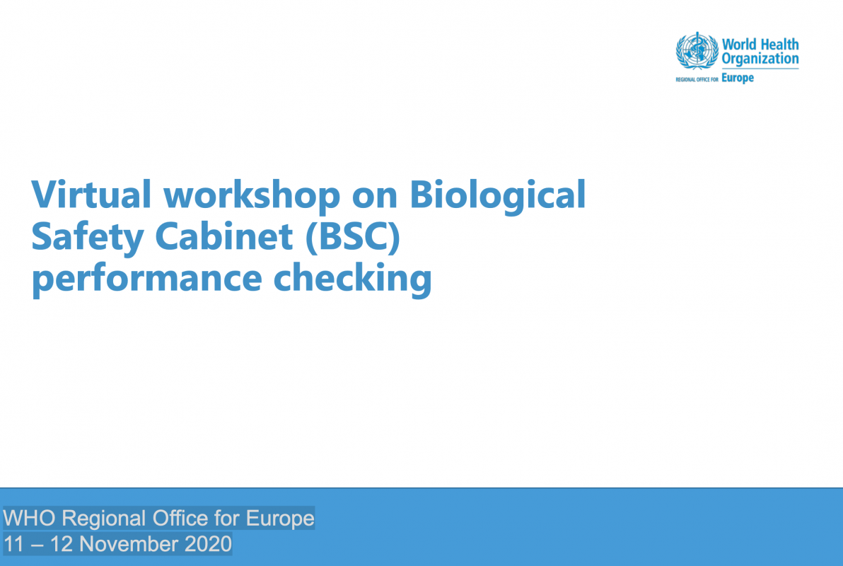 Virtual workshop on Biological Safety Cabinet (BSC) performance checking ENG