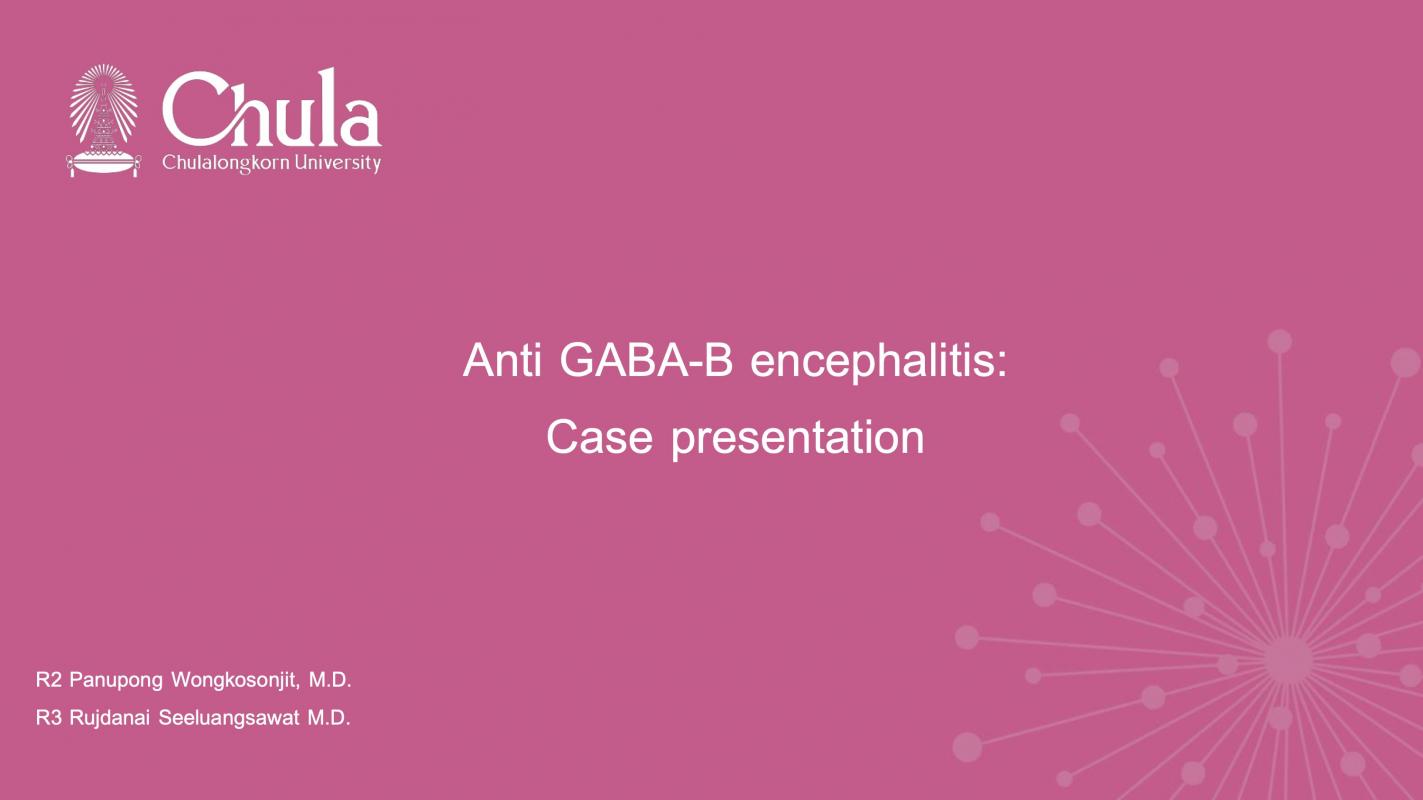 Anti GABA-B encephalitis: Case presentation