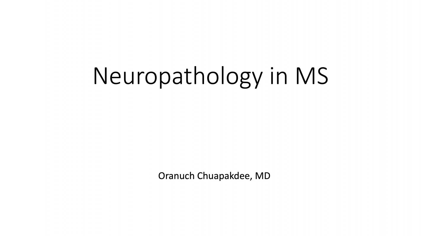 Neuropathology in MS