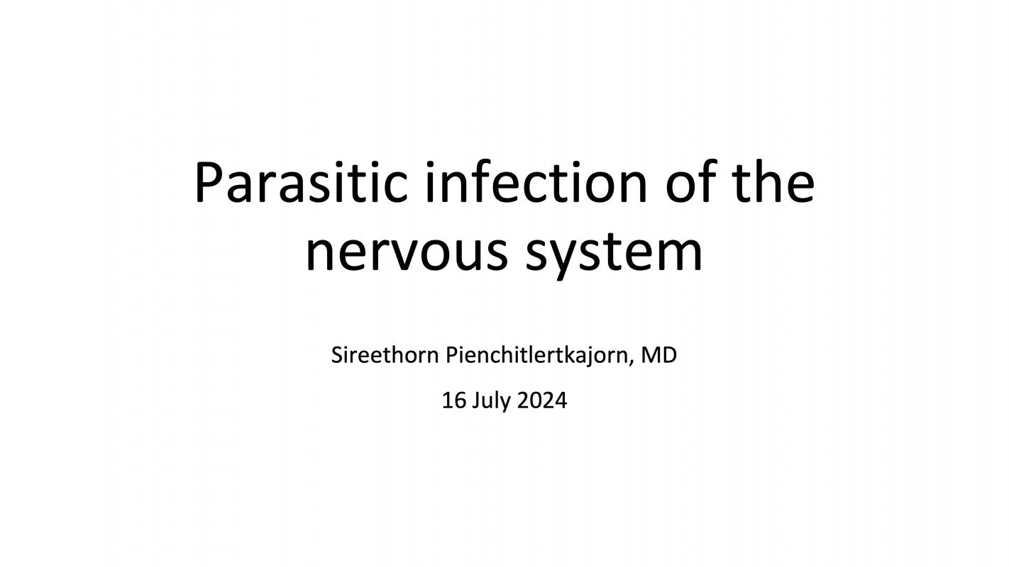 Parasitic infection of the nervous system
